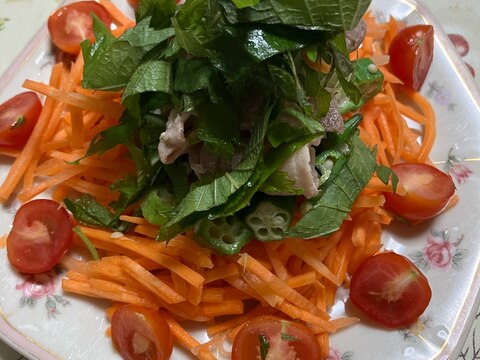 野菜を美味しくとろう!豚肉と4種野菜のサラダ!